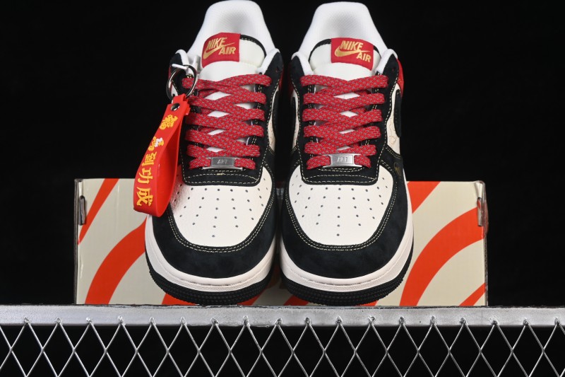 Nike Air Force 1 '07 Low Red Black Gold Three-Color Casual Low-Top Sneakers - QW5288-117