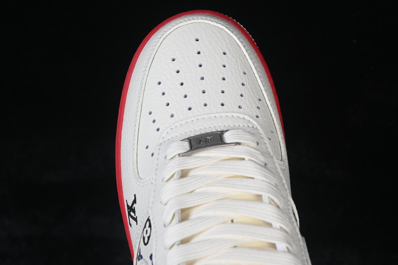 Nike Air Force 1 '07 Low LV Collaboration White Crimson Low-Top Casual Sneakers - BQ4212-100