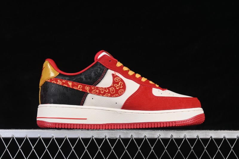 Nike Air Force 1 '07 Low Chinese New Year Limited Edition Black Red Basketball Shoes - DF0188-133