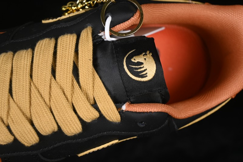 Nike Air Force 1 '07 Low Year of the Horse Limited Edition Black and Gold Casual Sneakers - FV3694-101