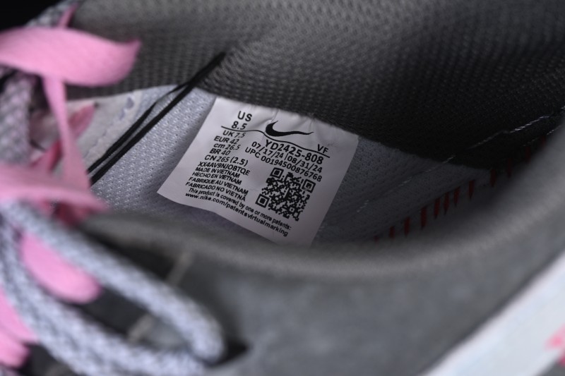 Nike Air Force 1 '07 Low Casual Sneakers with Gray-Pink Lucky Charm Design - YD2425-880