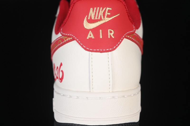 Nike Air Force 1 '07 Low Year of the Horse Limited Edition Red Swoosh Casual Sneakers - MZ9588-820
