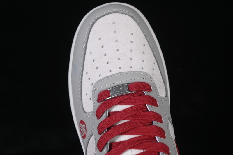 Nike Air Force 1 '07 Low Basketball Shoes with Red-Grey Contrast Design - HT5088-621