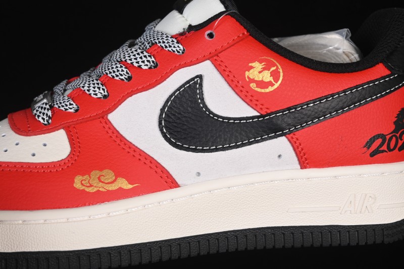 Nike Air Force 1 '07 Low Year of the Horse Limited Edition Cloud Pattern Black Red Casual Skateboarding Shoes - MZ9588-818