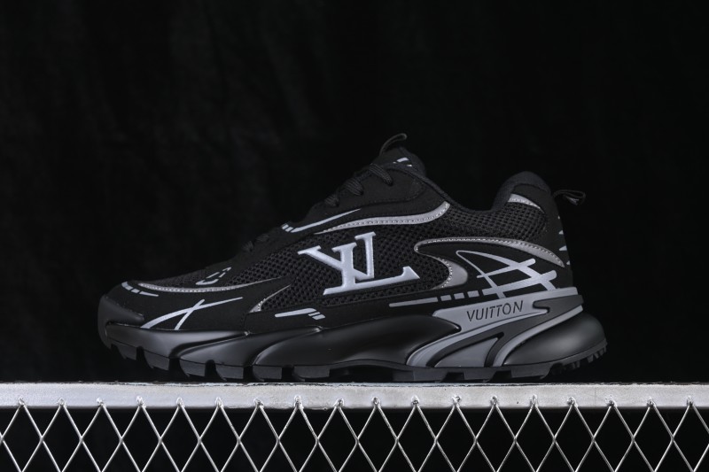 Louis Vuitton Tatic Runner Casual Running Shoes with Breathable Mesh and Lightweight Sole - Black