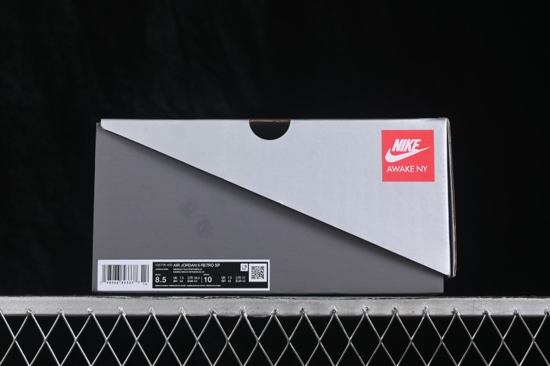 Awake NY x Air Jordan 6 Retro High "Denim Blue" Basketball Sneakers with Premium Suede Upper - IQ5706-400