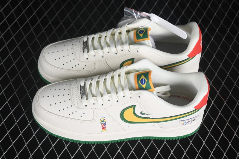 Nike Air Force 1 '07 Low World Cup Theme Casual Sneakers with Full-Length Air Cushion - DD1982-369
