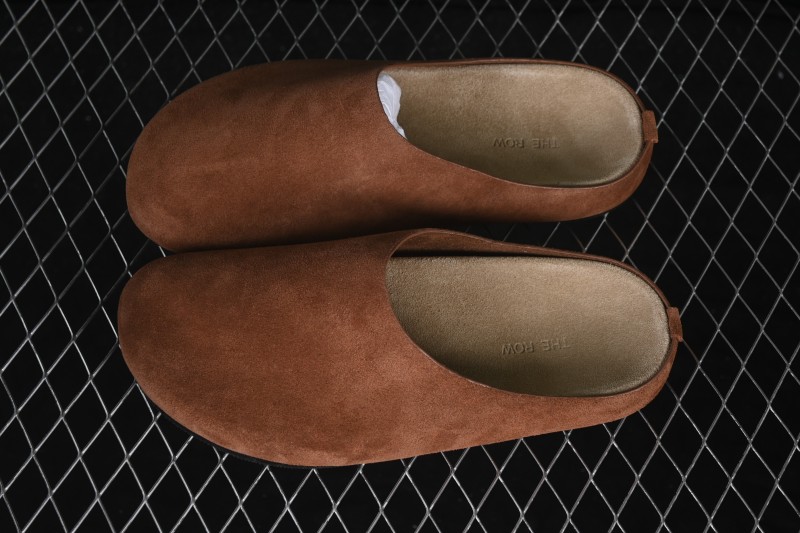 The Row Hudson Round-Toe Half-Open Toe Casual Mule Slippers - CHO
