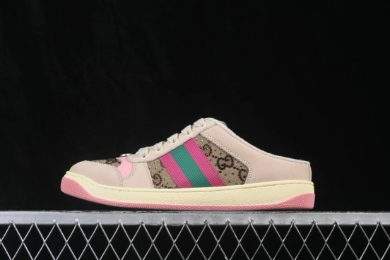 Gucci Screener Sneaker Pearlescent GG Pattern Flat Mule - 0YIA05380