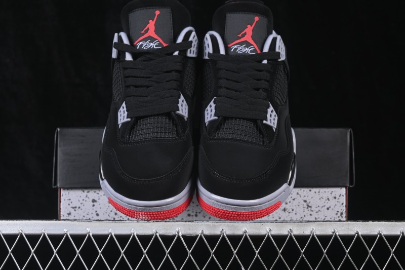 Nike Air Jordan 4 Retro 'Bred' Basketball Shoes - 308497-060