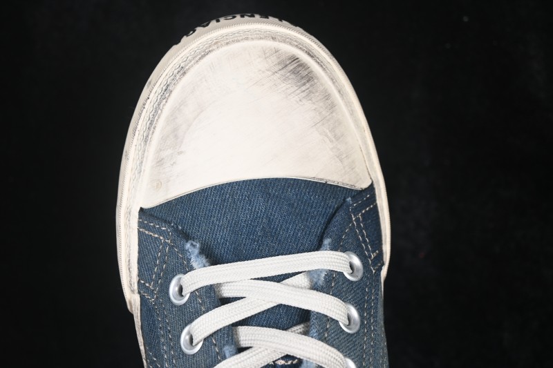 Balenciaga Paris Low Top Lace-Up Distressed Fashion Sneakers - W3RCL4090