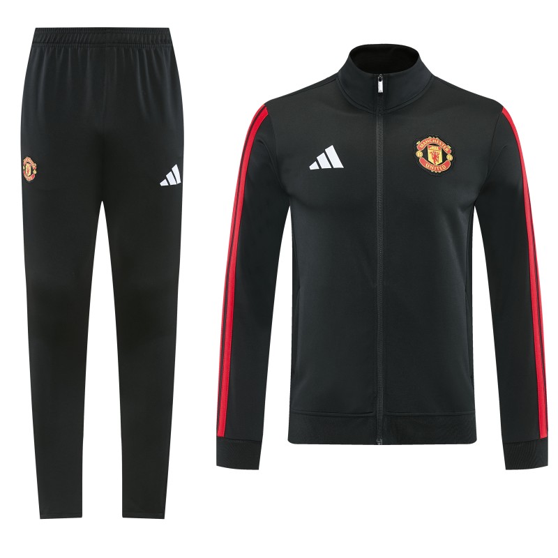 26/27 Manchester United Black Full Zipper Jacket Tracksuit + Long Pants
