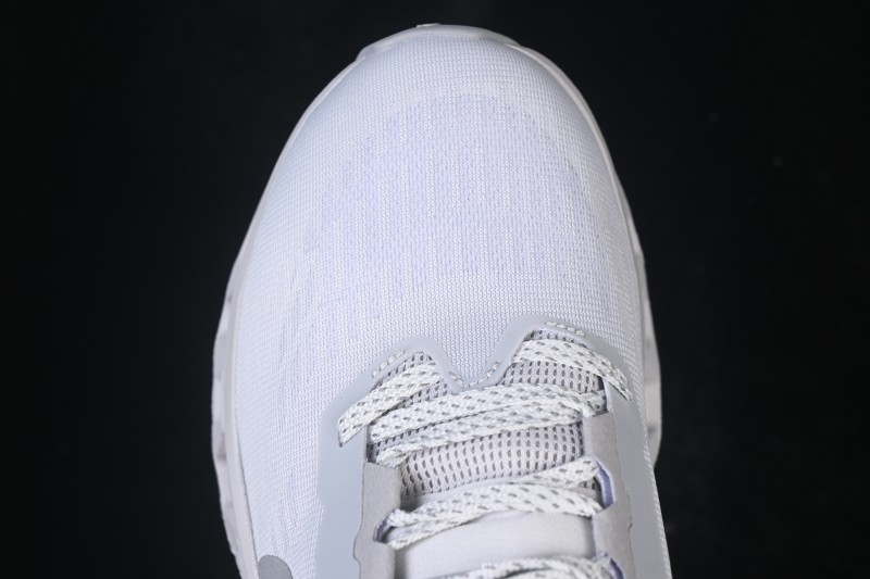 On Cloudmonster 3 Cushioned Running Shoes – White/Grey with Silver-Grey Logo