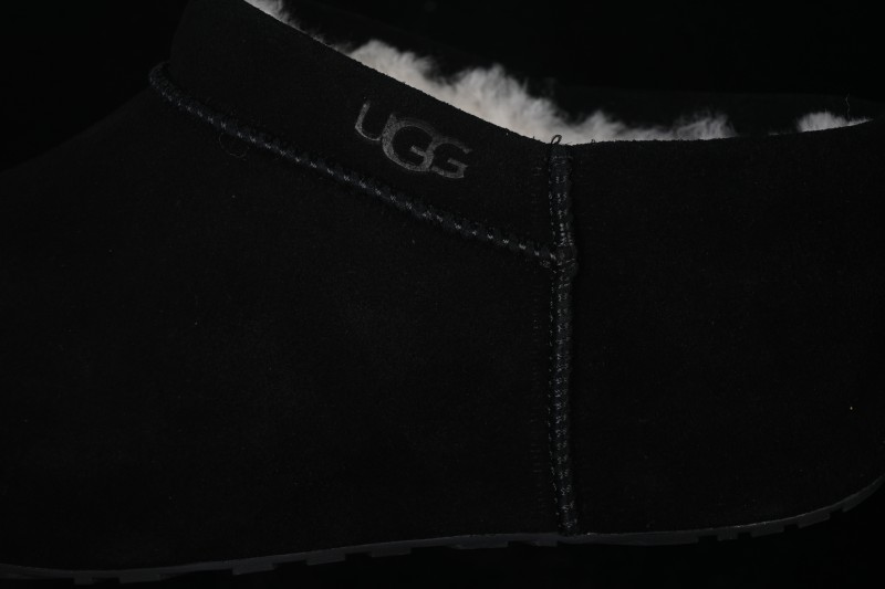 UGG Enwrap Clog Suede Comfort Low-Top Hidden Wedge Casual Lifestyle Shoes - 1180254 BLK