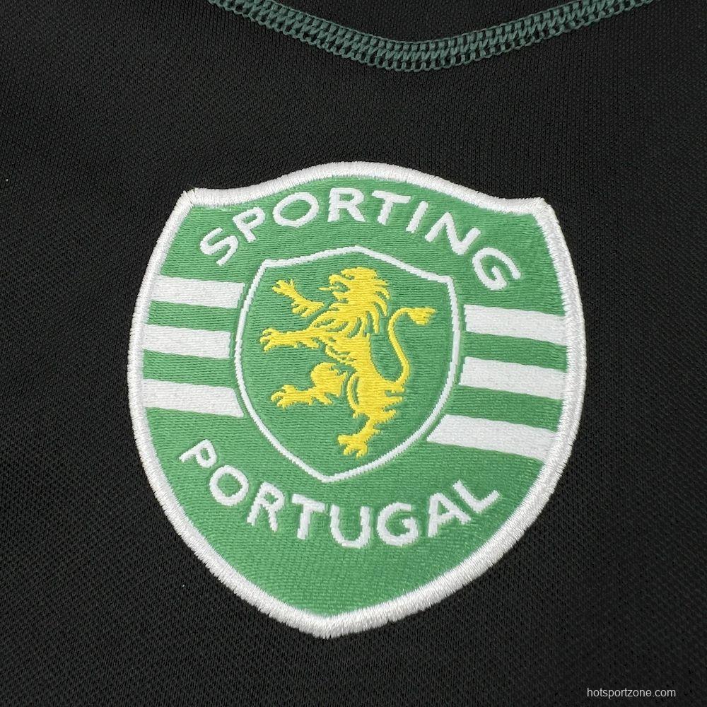 2002/03  Sporting CP Retro Away Black with Yellow Sleeves Jersey