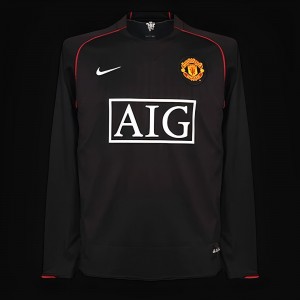 Retro 07/08 Manchester United Away Black Long Sleeve Jersey