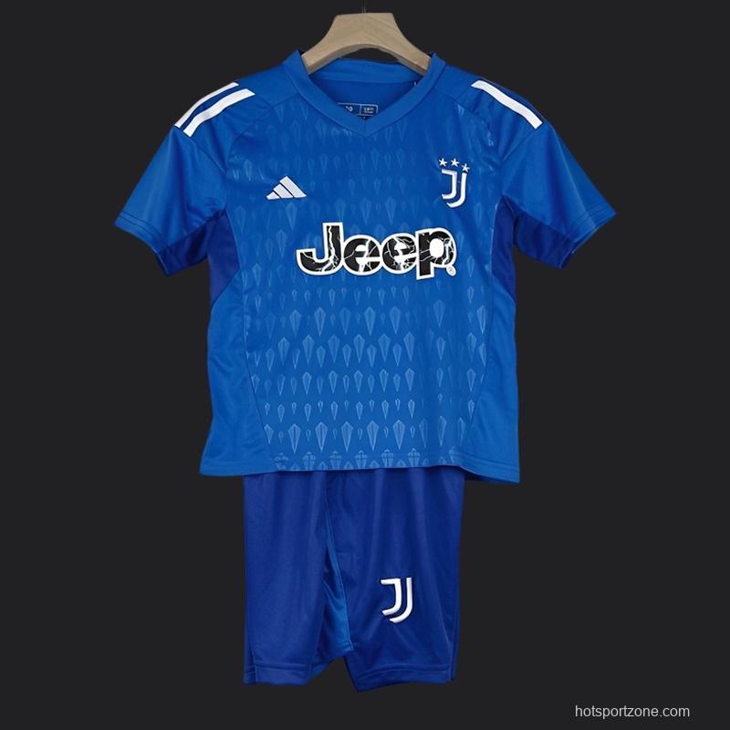 23/24 Kids Goalkeeper Juventus Blue Jersey Size 16-28