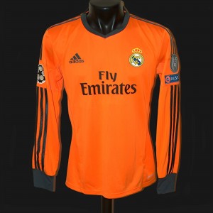 Retro 13/14 Real Madrid Third Orange Long Sleeve Jersey Worn By Ronaldo