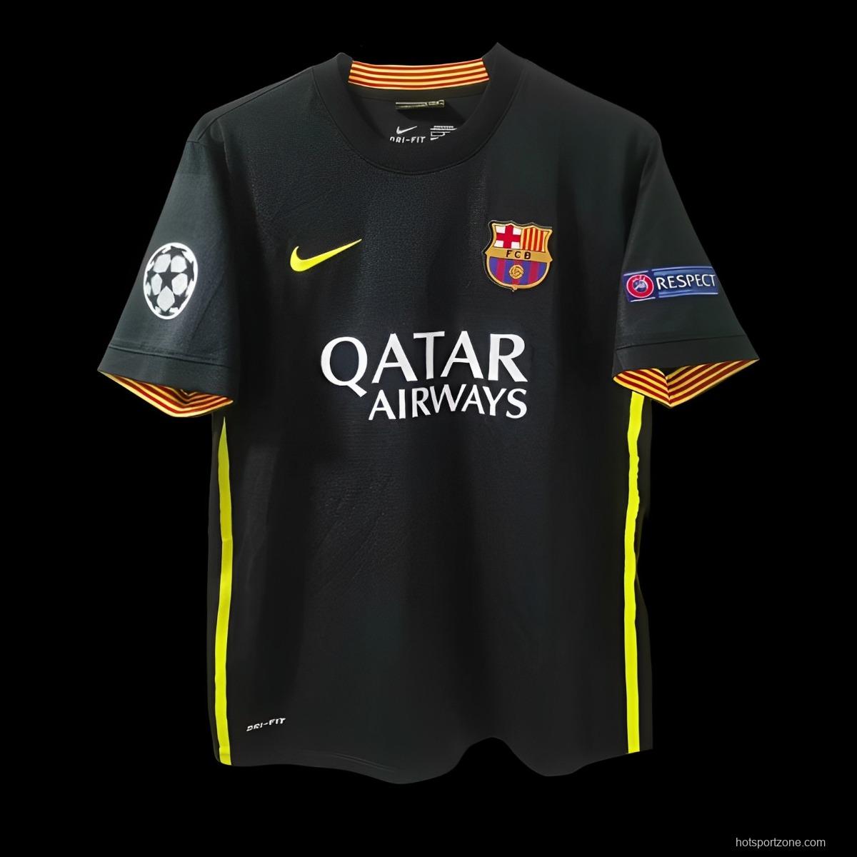 Retro 13/14 Barcelona Third Black Jersey With UCL Patches