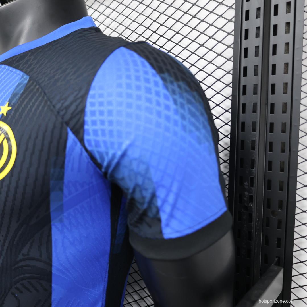 Player Version Retro 23/24 Inter Milan Home Jersey With Paramount Plus Sponsor