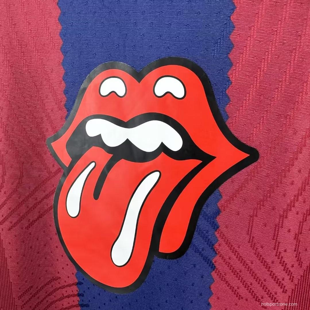 Player Version 23/24 Barcelona Home Rolling Stones Special Jersey