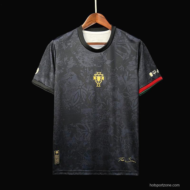 2023 Portugal Black Comma Football THE SIU Ronaldo JERSEY