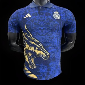 Player Version 23/24 Real Madrid Navy Golden Dragon Special Jersey