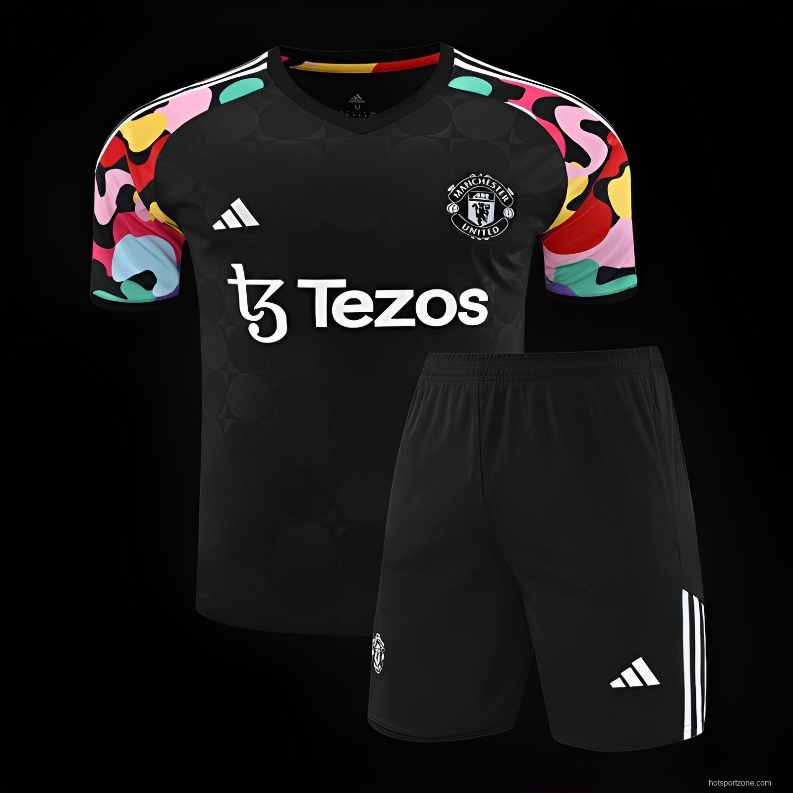 24/25 Manchester United Black Short Sleeve Jeresy+Shorts