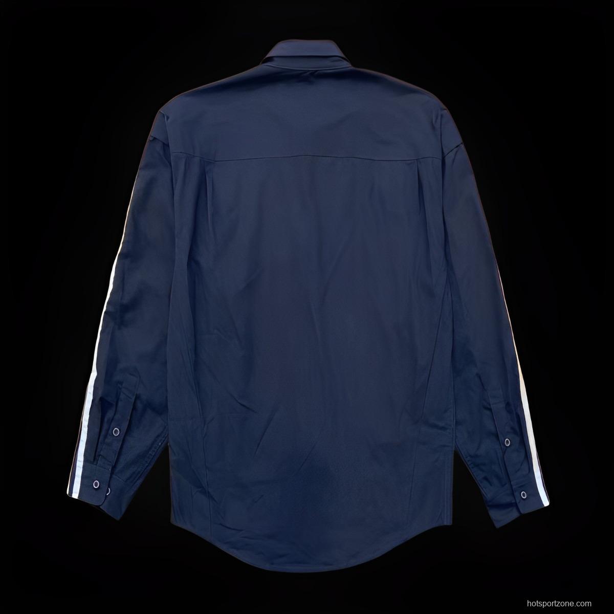 23/24 Manchester United xBalenciaga Navy Long Sleeve Shirt