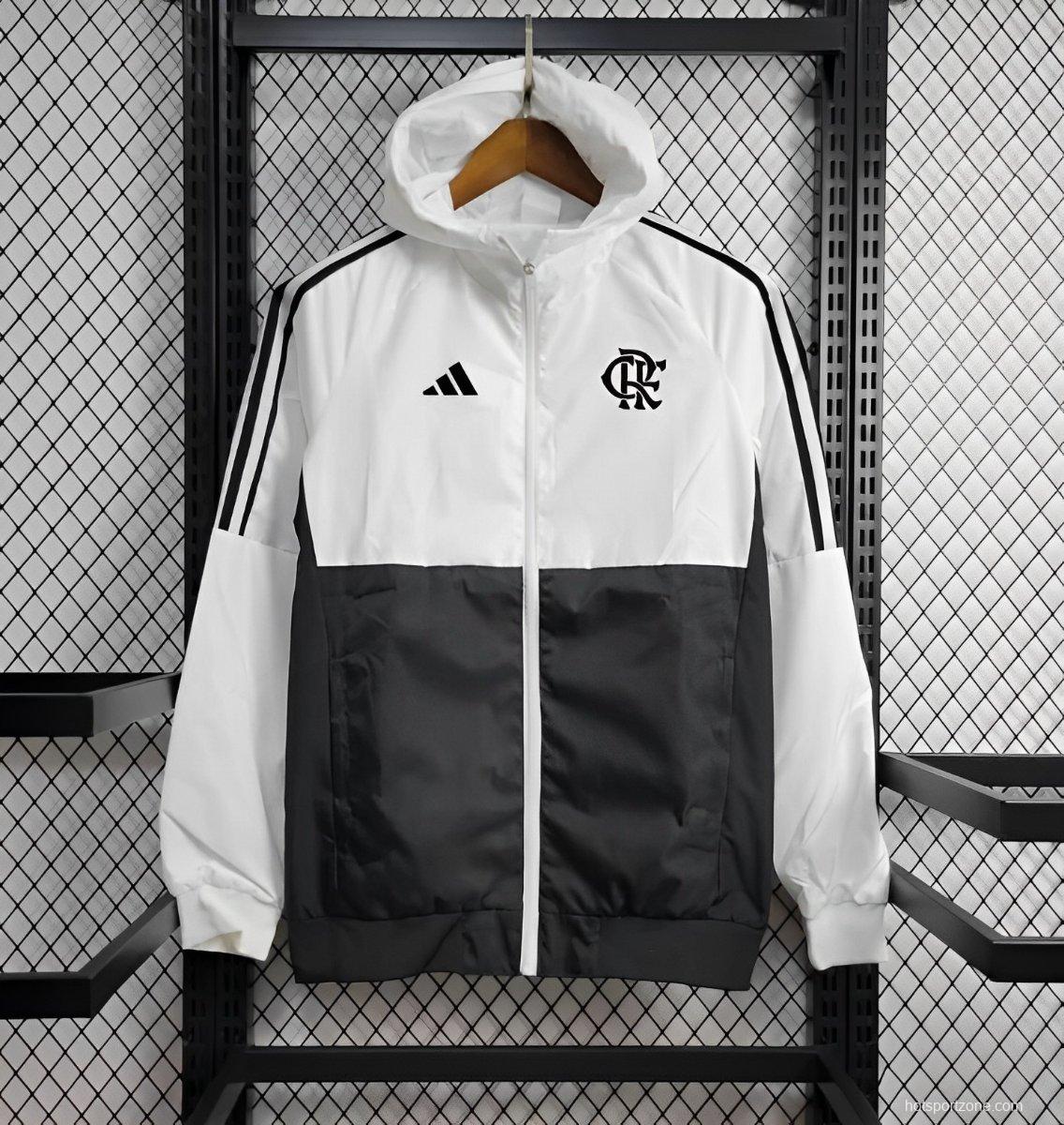 24/25 Flamengo Black White Windbreaker