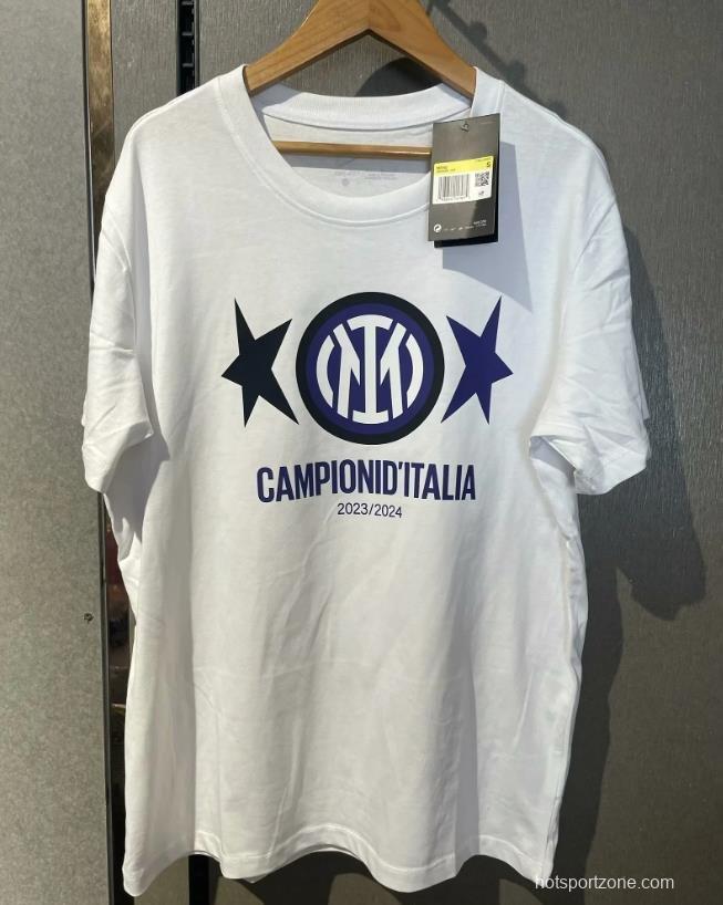 23/24 Inter Milan CAMPIONI D'ITALIA White T-Shirts With Snake Pattern