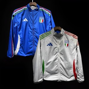 2024 Italy White/Blue Reversible Windbreaker