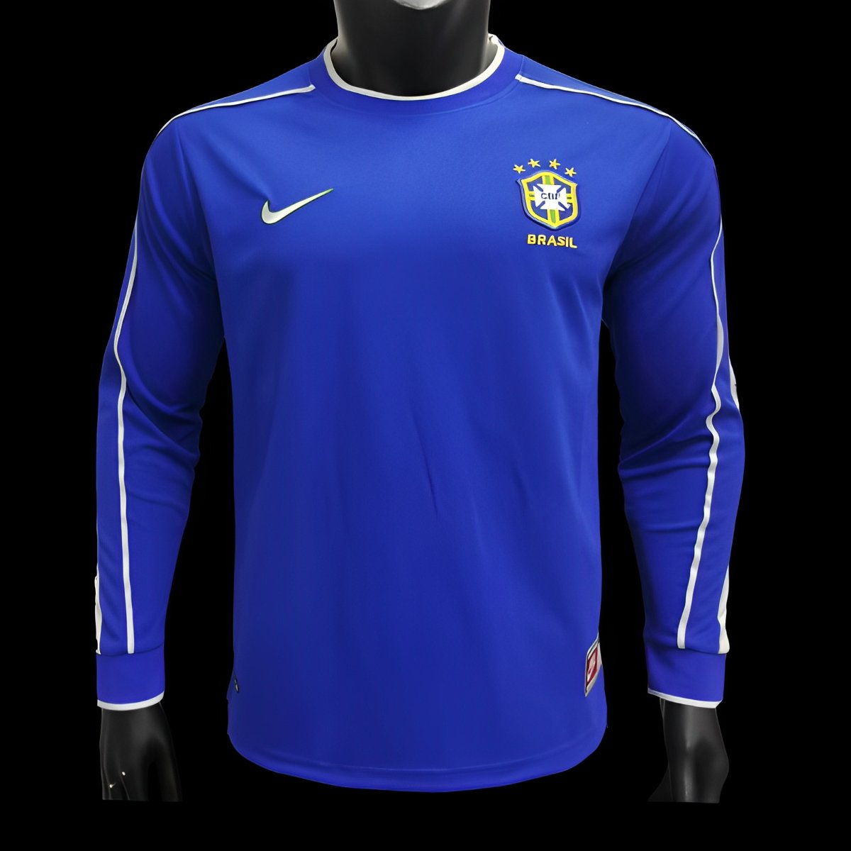 Retro 1998 Brazil Away Long Sleeve Jersey