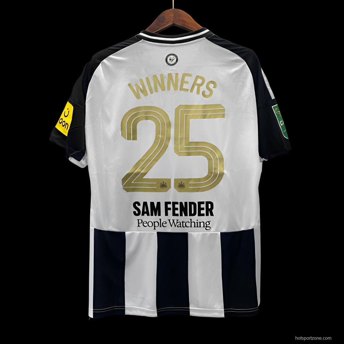 24/25 Newcastle United  CARABAO CUP Final EFL Customized  VS Liverpool Home Jersey