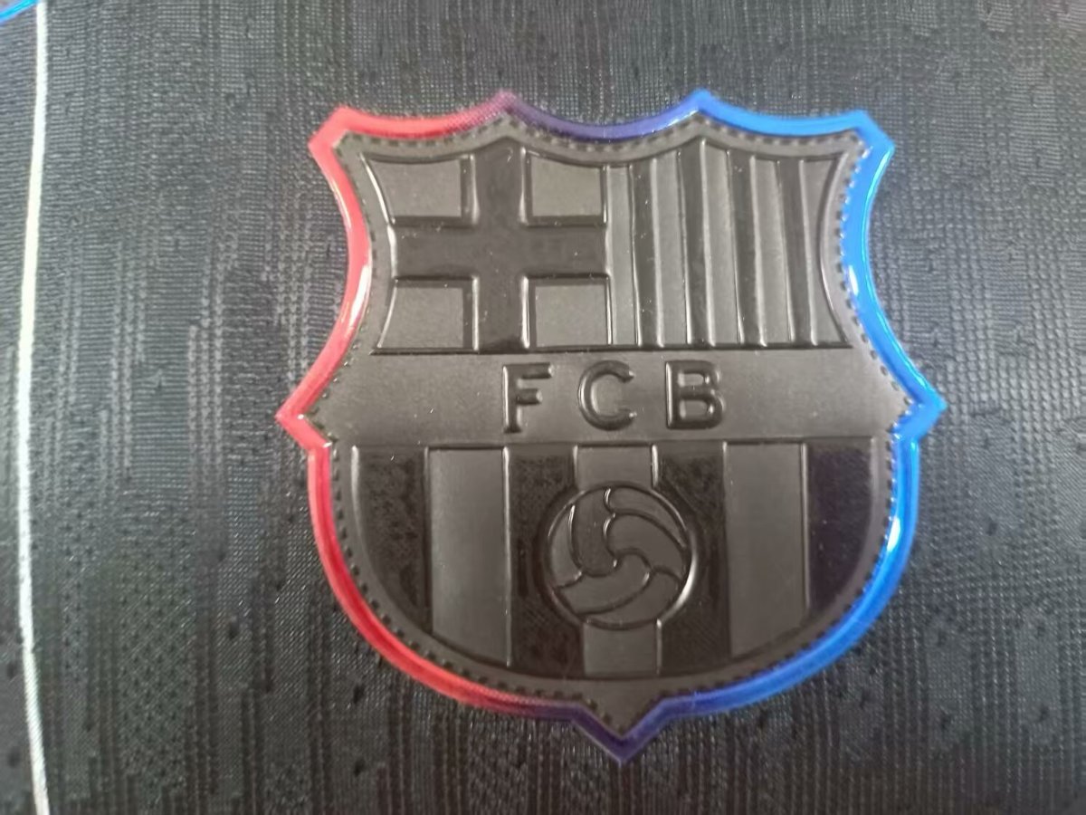 Player Version 25/26 FC Barcelona Black with White Line Pattern Jersey