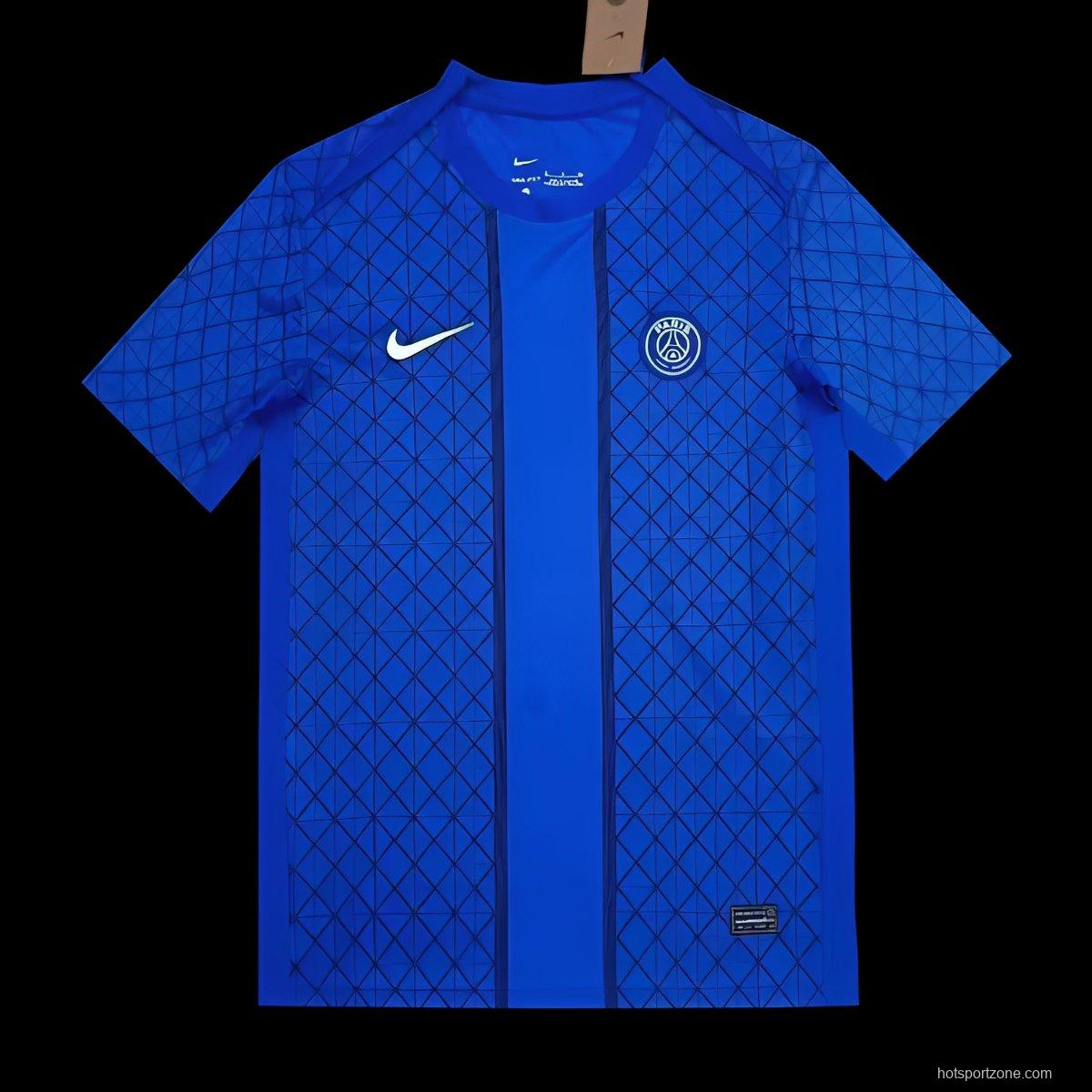 25/26 PSG Blue with Diamond Pattern Jersey