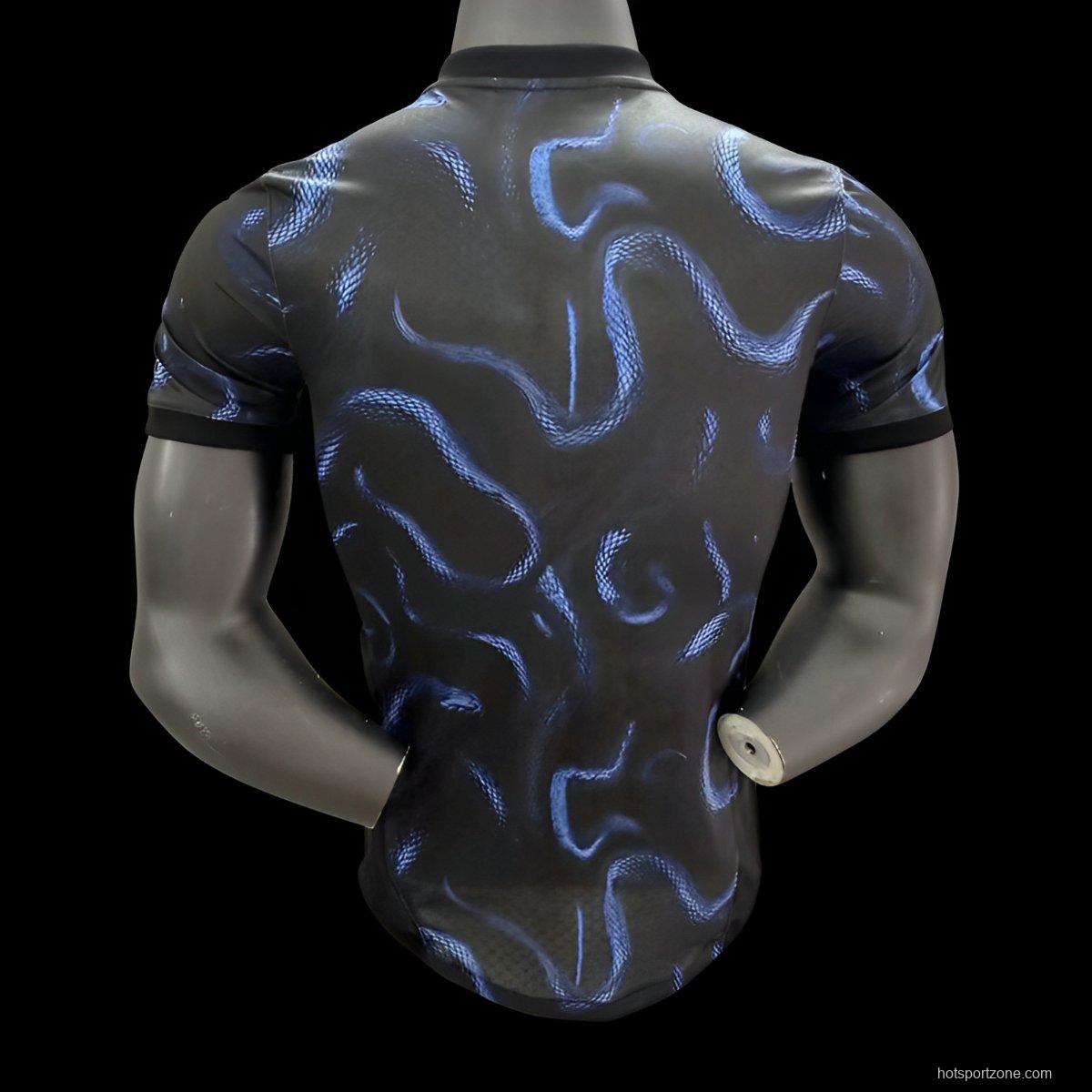 Player Version 25/26 Inter Milan Black with Blue Snake Pattern Jersey