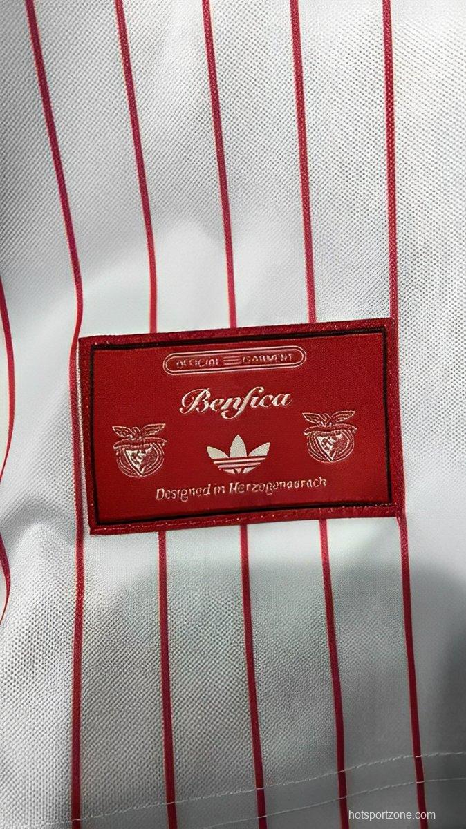 25/26 Benfica Adidas Original White with Red Pinstripes Jersey