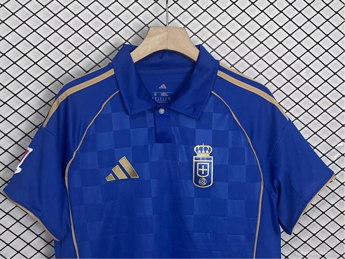 25/26 Real Oviedo Centenary Home Blue Jersey