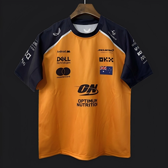 2026 F1 McLaren Racing Papaya Orange with Black Raglan Sleeves Jersey