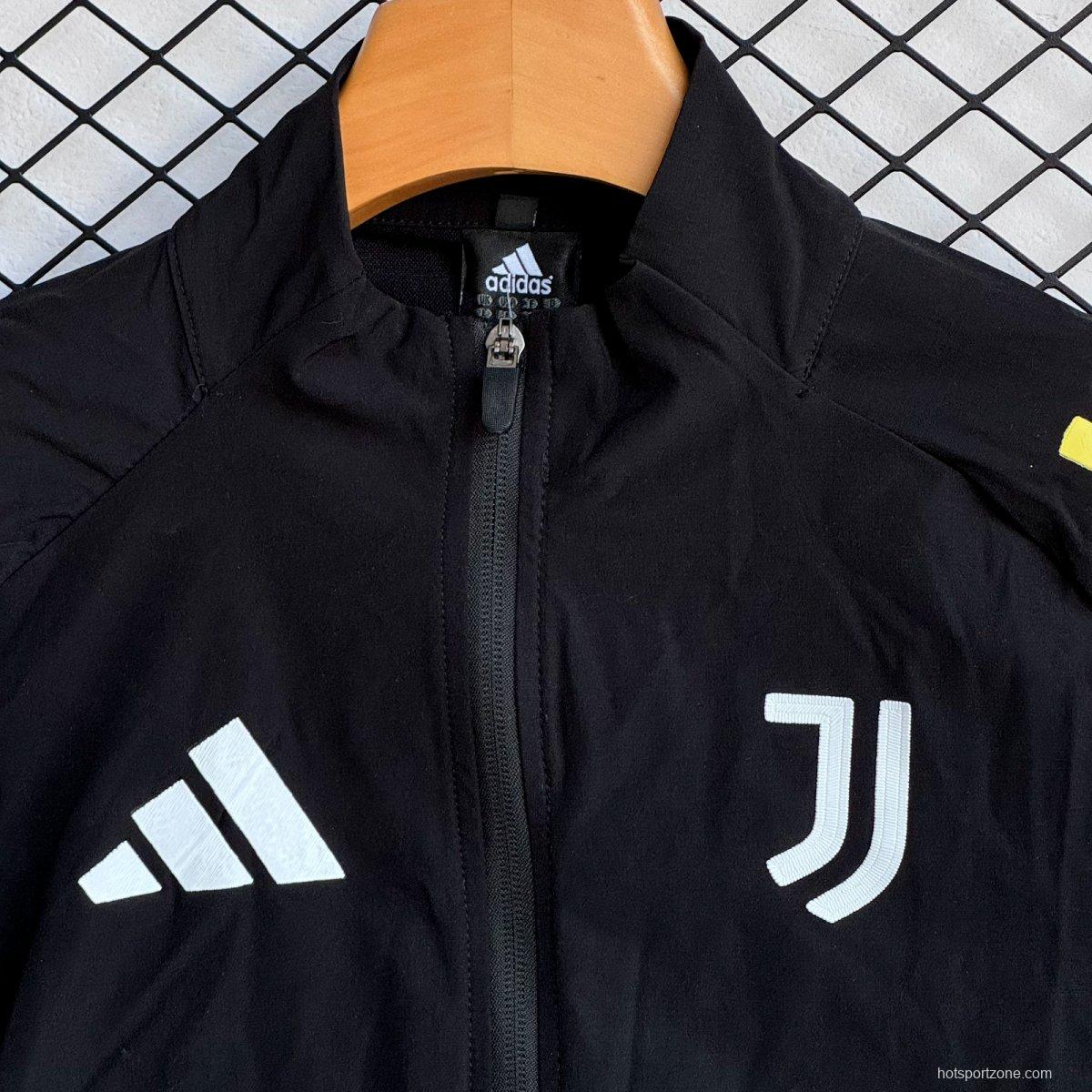 25/26 Juventus Black Full Zipper Windbreaker + Long Pants