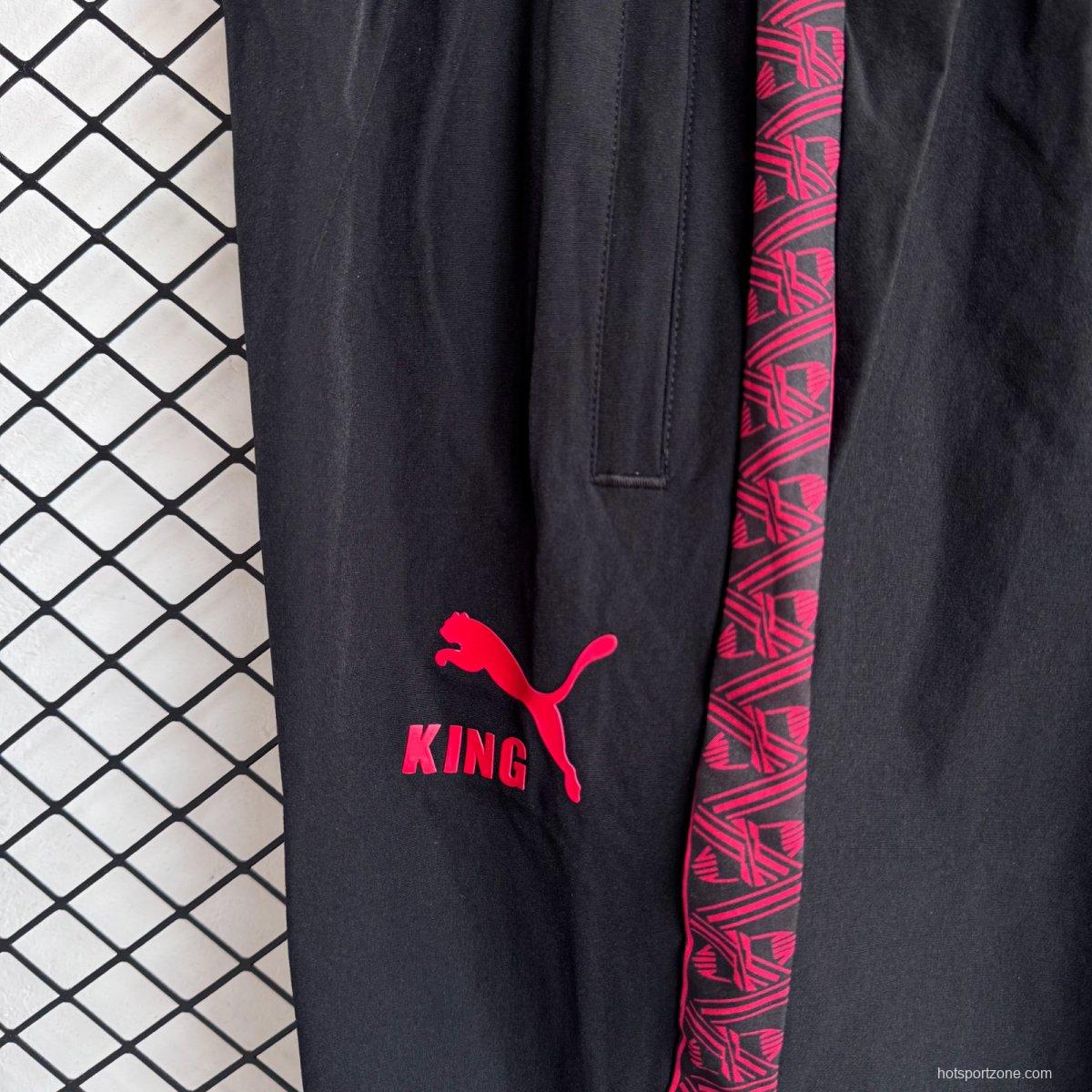 25/26 AC Milan Black/Pink Full Zipper Windbreaker + Long Pants