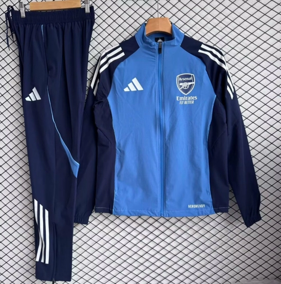 25/26 Arsenal Blue with Navy Full zipper Jacket Tracksuit+ long pants