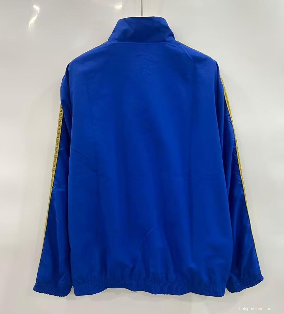 25/26 Real Madrid Golden/Blue Full Zipper Windbreaker