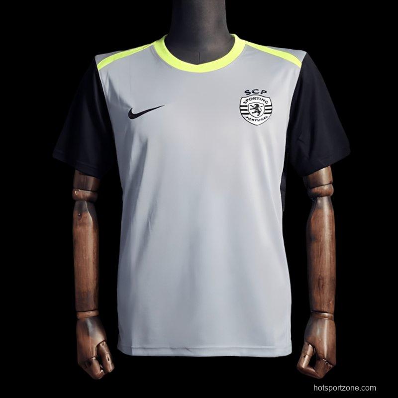 25/26 Sporting Lisbon Training Jersey Gray Jersey