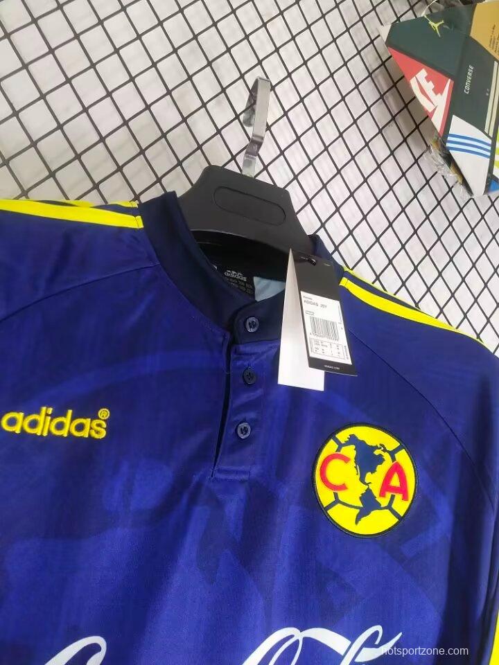 Retro 97/98 Club America Away Blue Long Sleeve Jersey