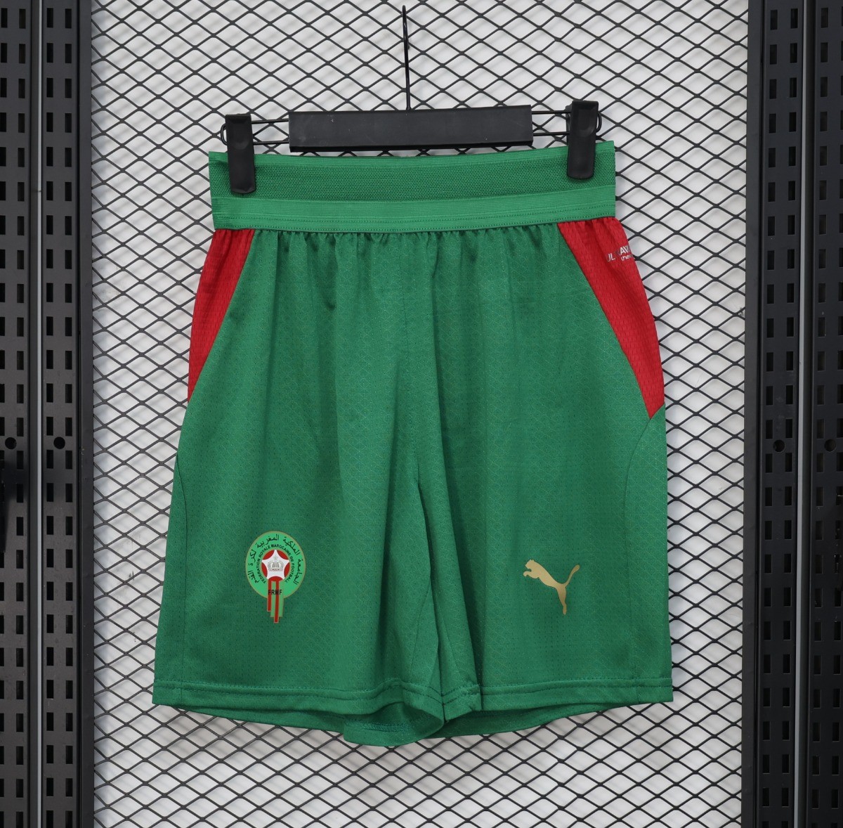 2026 Player Version Morocco Green with Red Side Panels Shorts