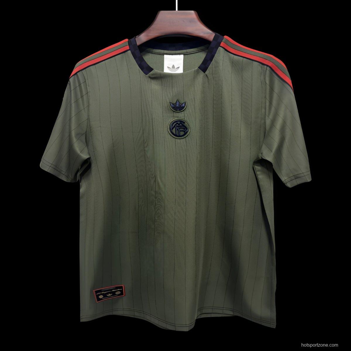 25/26 Flamengo Adidas Terrace Icons Olive Green Jersey