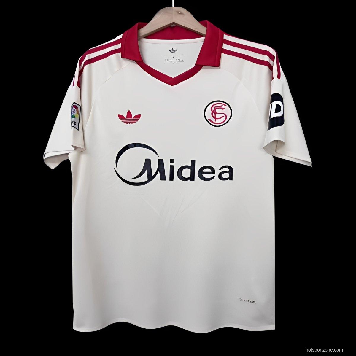 25/26 Sevilla White Vintage Re-make Jersey