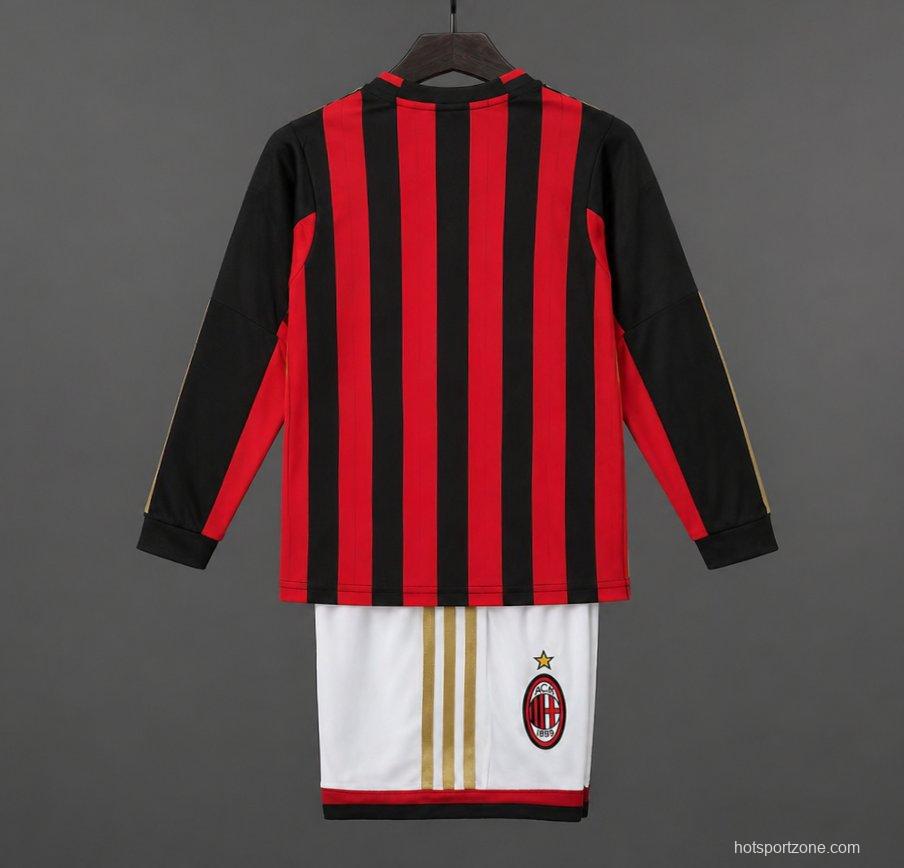 Retro 13/14 Kids  AC Milan Home Long Sleeve Jersey